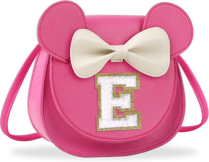 Iqimott Toddler Purse Girl Wallet for 2-10 Year Old Birthday Gift, Personalized Kids Little Mouse Ear Bow Crossbody Shoulder Purse - Image 1